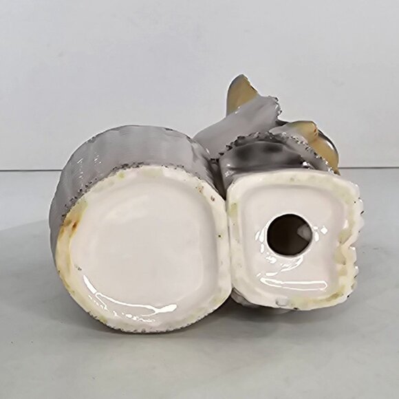 Vintage 1950s Anthropomorphic Striped Kitty Cat Planter Lashes Spaghetti Trim - Picture 7 of 10